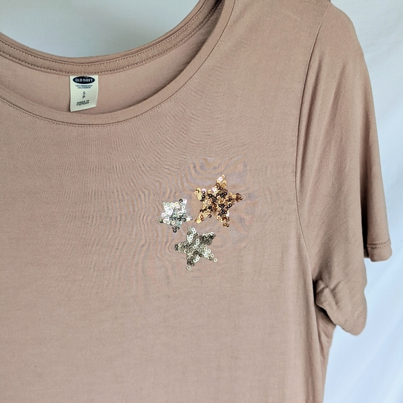 Blush tee with sequined stars - Picture 4 of 5
